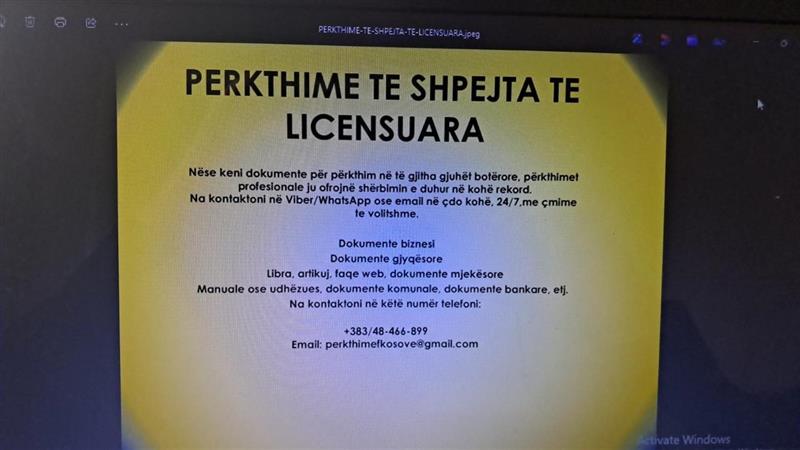 Perkthime te Licensuara