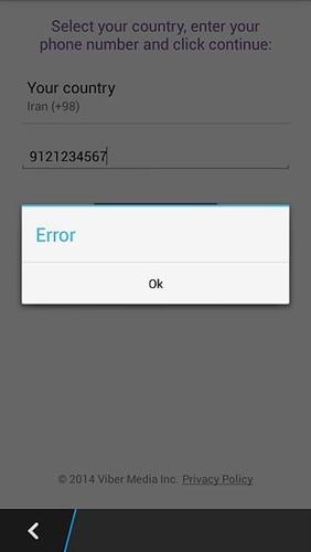 Viber Error  problem 