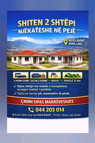 SHITEN 2 SHTËPI NJËKATËSHE NË Pejë&#55356&#57313 2 shtëpi 32ari