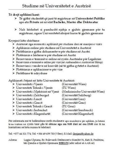 Studime ne Austri!