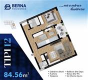 Banesa 85m2 kati 6 te BERNA RESIDENCE